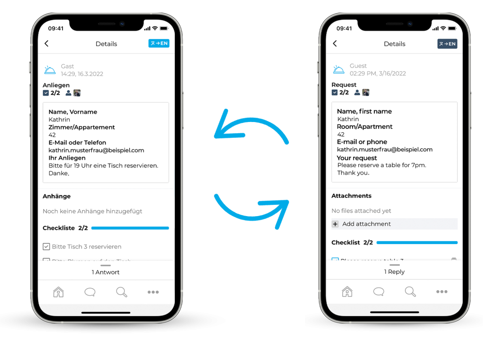Hotelboard-App-Anfrage-Tischreservierung-Uebersetzung-Gastfreund-GmbH
