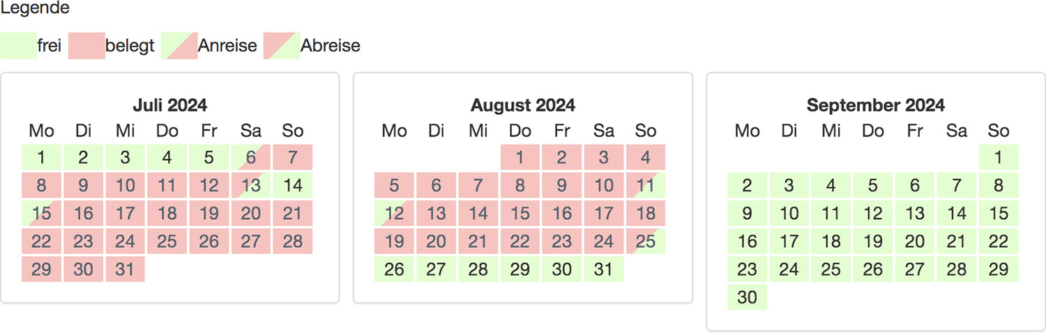 Einfacher Webplanner von Hunderurlaub.de