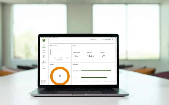 Plattform better.core Dashboard auf Laptop