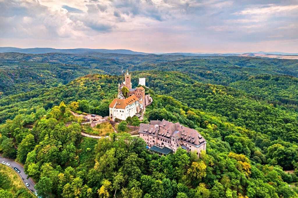 Vogelperspektive auf die Wartburg in Eisenach