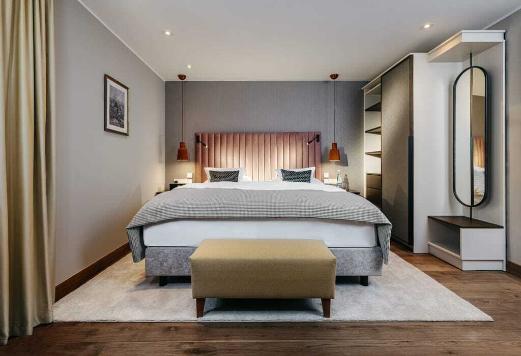 Schlafbereich in der Suite im Hotel Die Sonne Frankenberg.