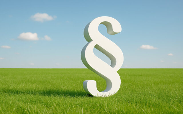 paragrafenzeichen auf grüner wieser