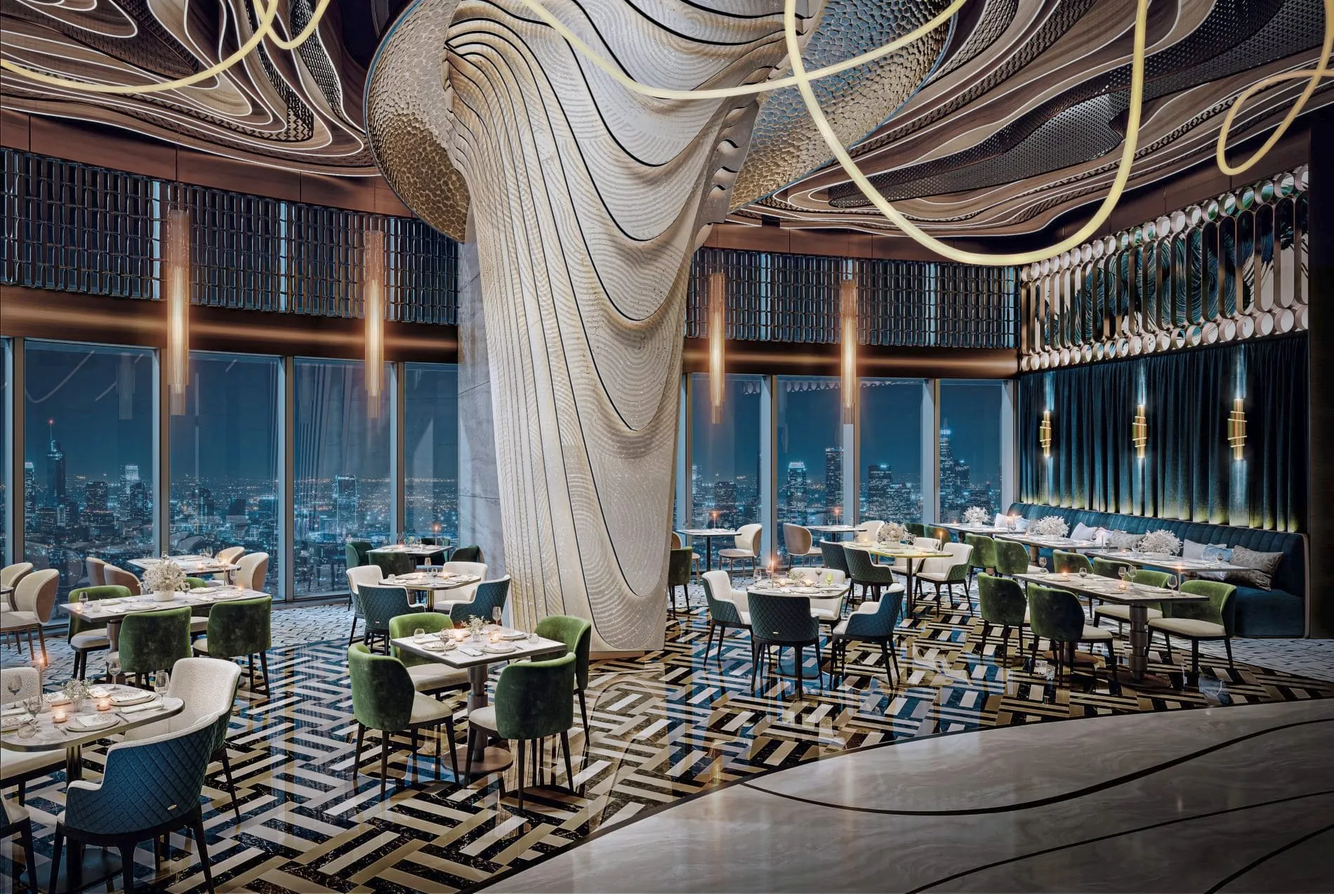 Blickfang: Die Deckengestaltung im Restaurant 